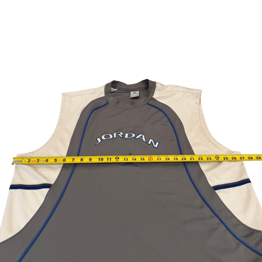 Jordan Brand Mens 3XL Grey White Blue Sleeveless Basketball Jersey Shirt 23 Y2K - Picture 8 of 9